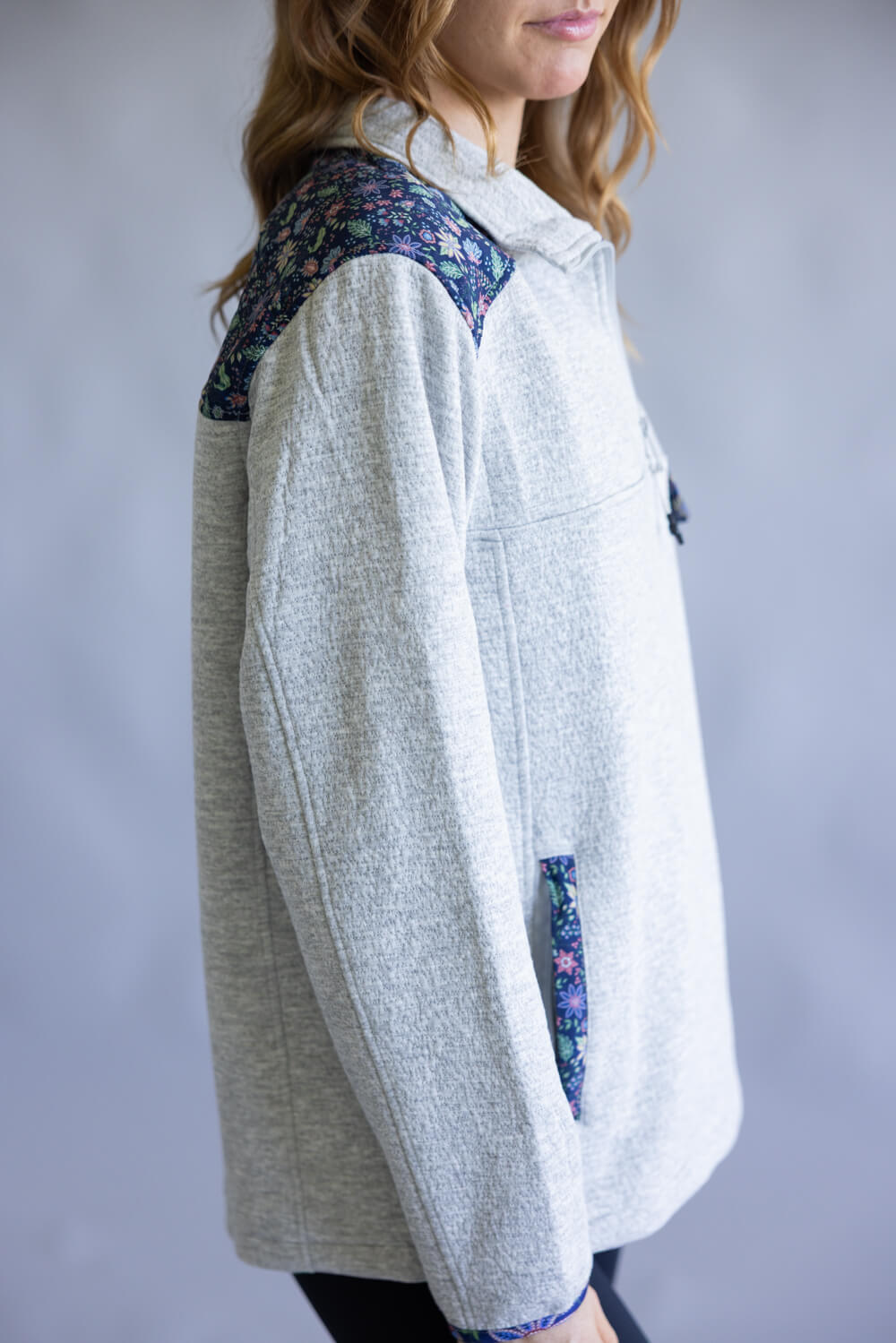  Simply Southern Aria ¼ Zip Pullover for Women in Heather Grey 