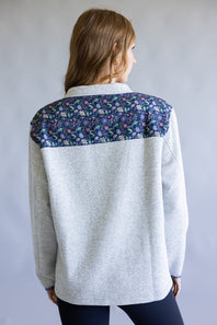  Simply Southern Aria ¼ Zip Pullover for Women in Heather Grey 