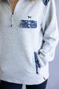  Simply Southern Aria ¼ Zip Pullover for Women in Heather Grey 