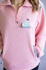 Simply Southern Aria ¼ Zip Pullover for Women in Petal 