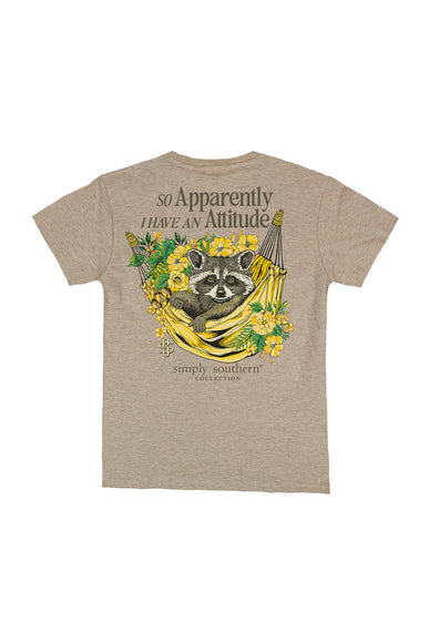 Simply Southern Attitude T-Shirt for Women in Oat Heather