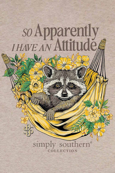 Simply Southern Attitude T-Shirt for Women in Oat Heather