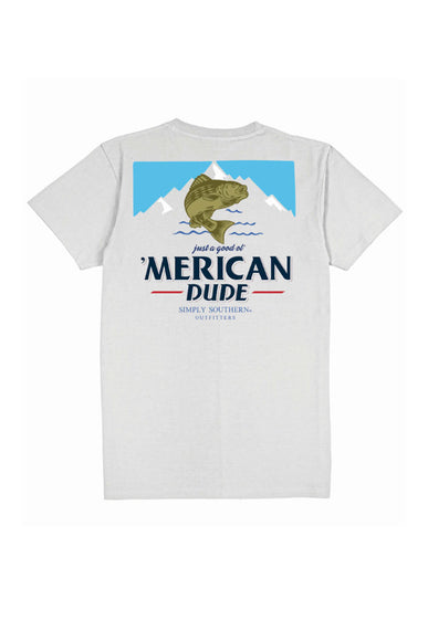 Mens Simply Southern Shirts Bass T-Shirt for Men in Grey
