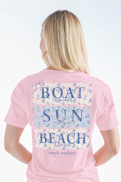 Womens Simply Southern Beach Days T-Shirt for Women in Light Pink