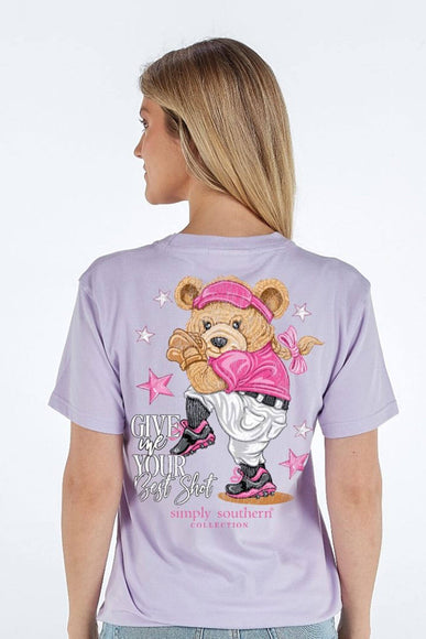 Womens Simply Southern Shirts Best Shot T-Shirt for Women in Lilac