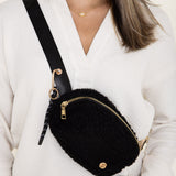 Simply Southern Sherpa Belt Bag for Women in Black