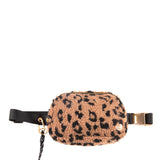 Simply Southern Sherpa Belt Bag for Women in Leopard Print Brown
