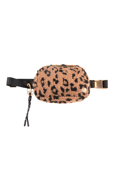 Simply Southern Sherpa Belt Bag for Women in Leopard Print Brown