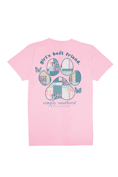 Simply Southern Plus Size Womens Best Friend T-Shirt for Women in Pink