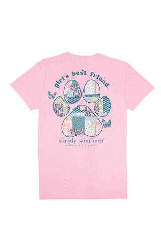 Simply Southern Plus Size Best Friend T-Shirt for Women in Pink