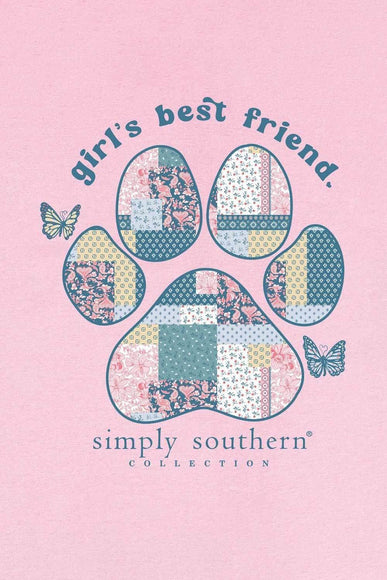 Simply Southern Plus Size Womens Best Friend T-Shirt for Women in Pink