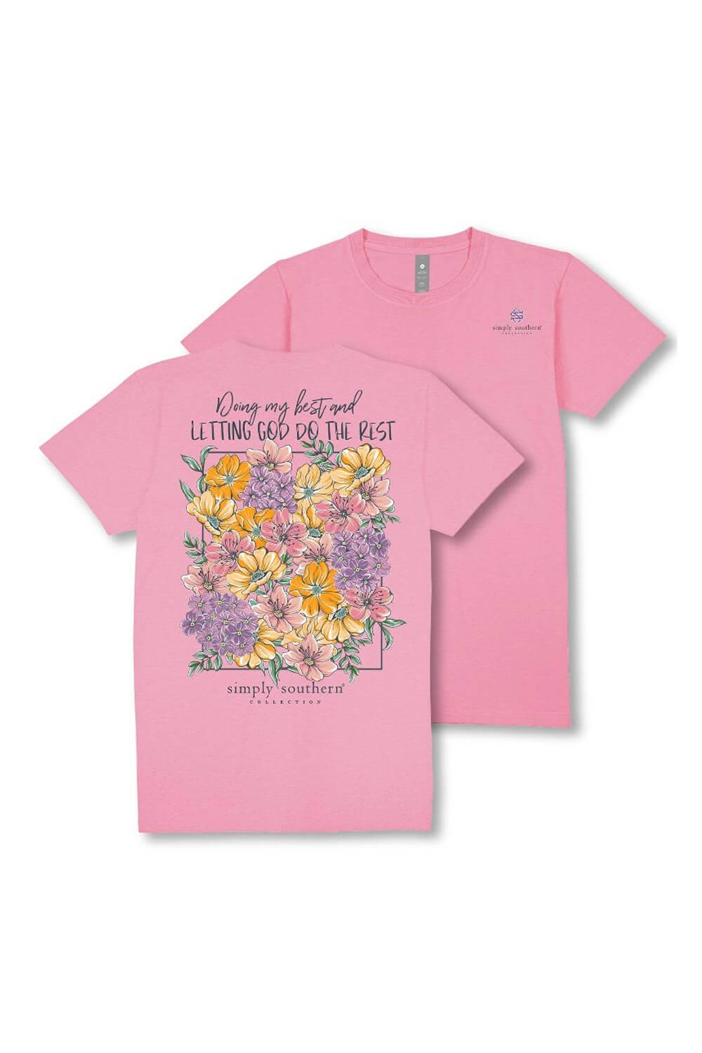 Simply Southern Plus Size Womens Doing My Best T-shirt for Women in Pink