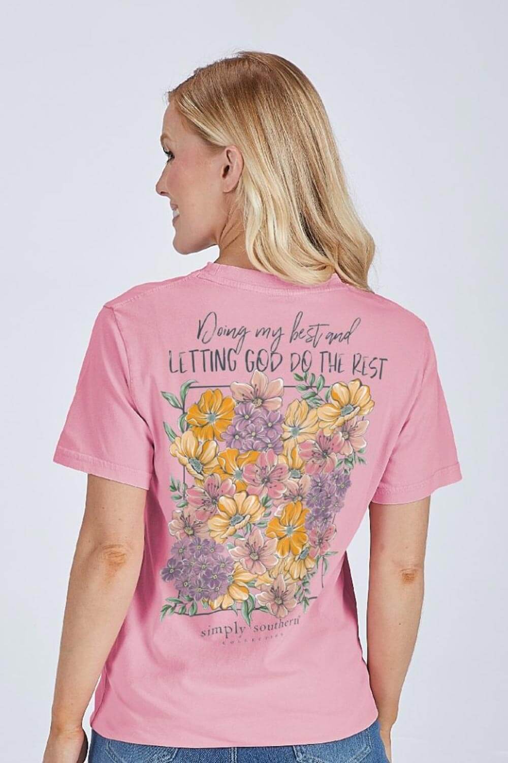 Simply Southern Womens Shirt Doing My Best T-shirt for Women in Pink