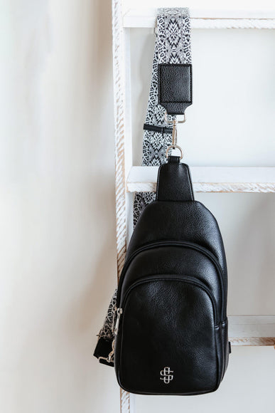 Simply Southern Leather Sling Bag for Women in Black 
