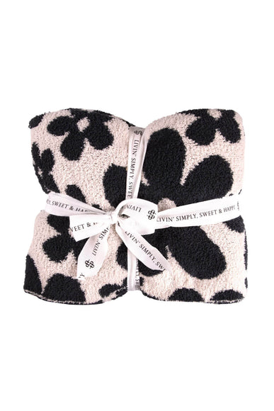 Simply Southern Soft and Cozy Blanket in Black Flower Print