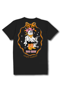 Simply Southern Plus Size Boo Haw T-Shirt for Women in Black