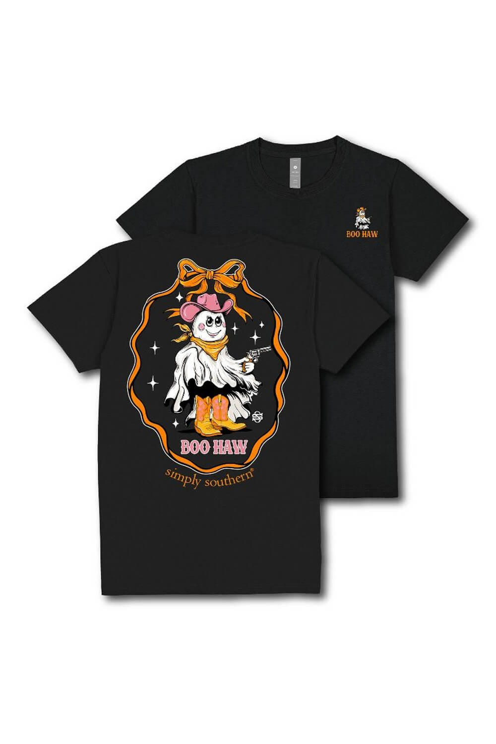 Simply Southern Plus Size Boo Haw T-Shirt for Women in Black