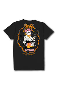Simply Southern Boo Haw T-Shirt for Women in Black