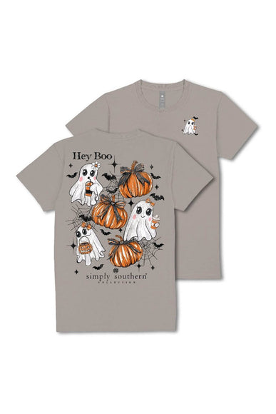 Simply Southern Hey Boo T-Shirt for Women in Grey