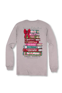 Simply Southern Plus Size Womens One More Chapter Long Sleeve T-shirt for Women in Driftwood