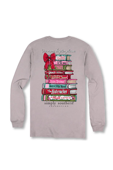 Simply Southern Plus Size One More Chapter Long Sleeve T-shirt for Women in Driftwood