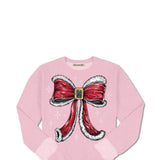 Simply Southern Santa Bow Crewneck for Women in Pink