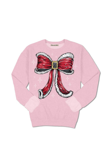 Simply Southern Santa Bow Crewneck for Women in Pink