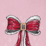 Simply Southern Santa Bow Crewneck for Women in Pink
