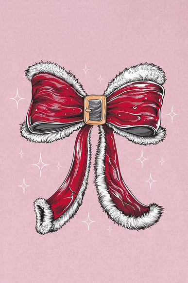 Simply Southern Santa Bow Crewneck for Women in Pink