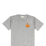 Simply Southern Plus Size Bow Pumpkin T-Shirt for Women in Grey