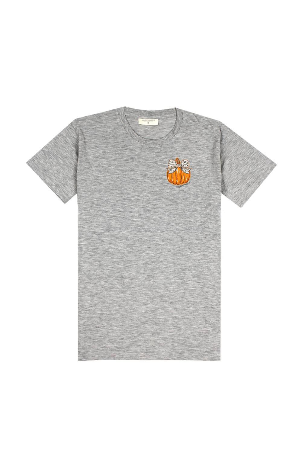 Simply Southern Bow Pumpkin T-Shirt for Women in Grey