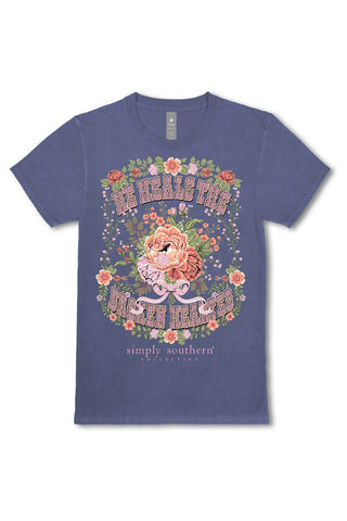 Simply Southern Plus Size Broken T-Shirt for Women in Washed Navy