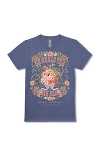 Womens Simply Southern Shirts Broken T-Shirt for Women in Washed Navy