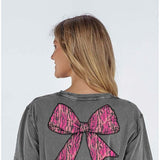 Womens Simply Southern T-Shirts Camo Bow Better T-Shirt for Women in Washed Coal