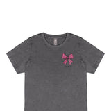 Womens Simply Southern T-Shirts Camo Bow Better T-Shirt for Women in Washed Coal