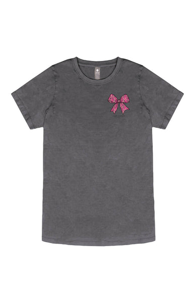 Womens Simply Southern T-Shirts Camo Bow Better T-Shirt for Women in Washed Coal