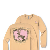 Simply Southern Plus Size Camo Deer Long Sleeve T-Shirt for Women in Brown