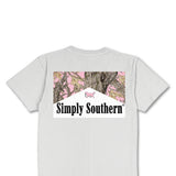 Simply Southern Plus Size Pink Camo Pack T-Shirt for Women in Star Grey