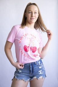 Womens Simply Southern Cherry-Ish T-Shirt for Women in Pink