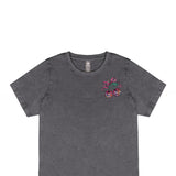 Simply Southern Plus Size Disco Cherries T-Shirt for Women in Washed Coal