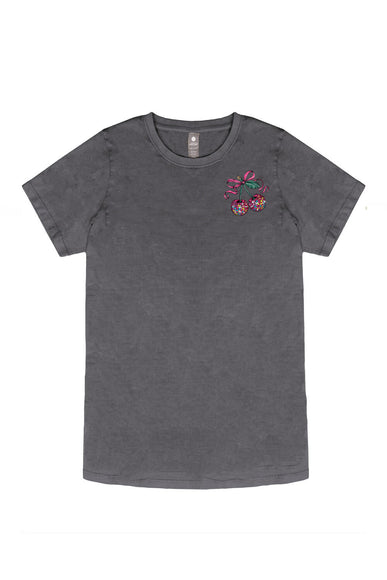 Simply Southern Plus Size Disco Cherries T-Shirt for Women in Washed Coal
