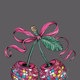 Simply Southern Plus Size Disco Cherries T-Shirt for Women in Washed Coal