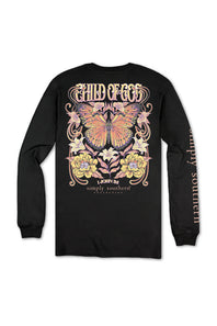 Simply Southern Plus Size Shirt Child Of God Long Sleeve T-Shirt for Women in Black