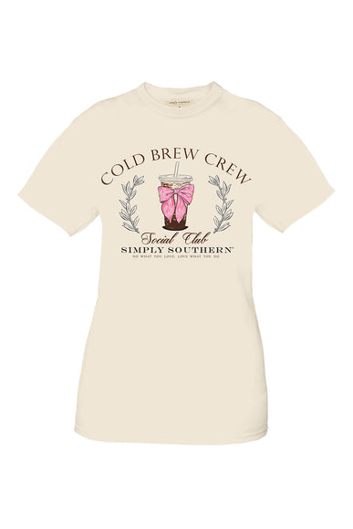 Simply Southern Plus Size Cold Brew Crew T-Shirt for Women in Ivory 