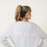 Simply Southern Don’t Care Pullover for Women in Grey