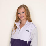 Simply Southern Color Block Quarter Zip Pullover for Women in Purple