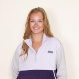 Simply Southern Color Block Quarter Zip Pullover for Women in Purple