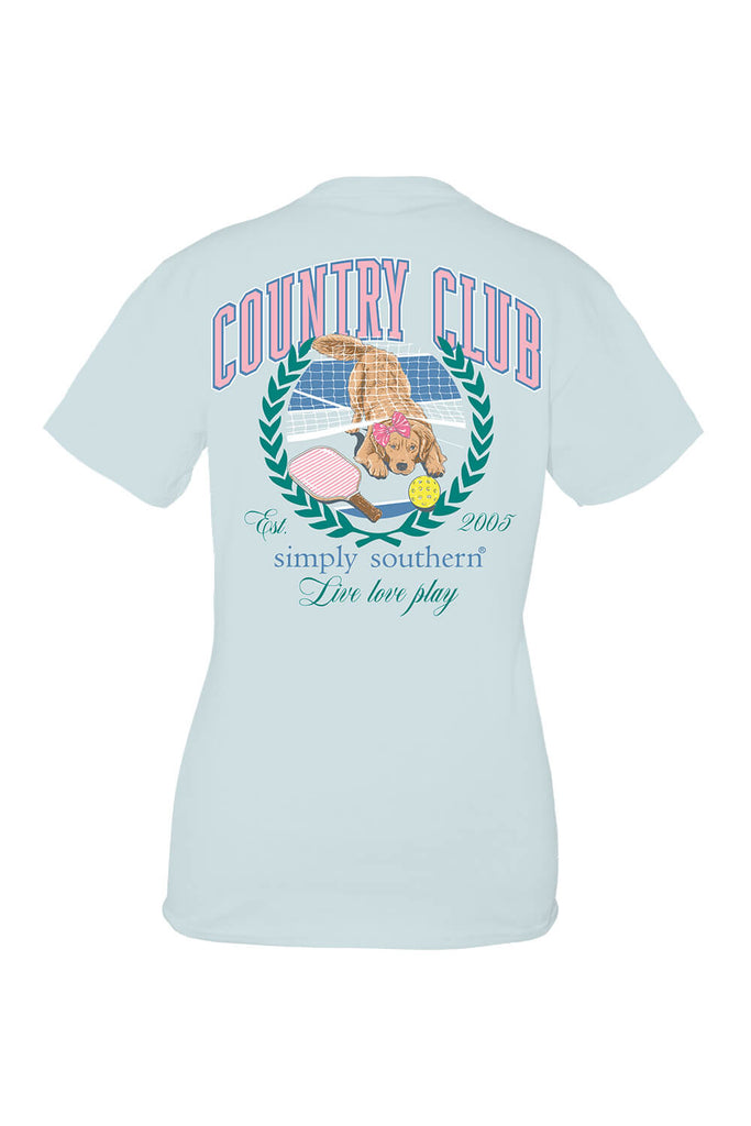 Simply Southern Club T Shirt for Women in Blue SS CLUB SPOUT Glik s