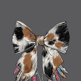 Simply Southern Cow Bow T-Shirt for Women in Washed Coal