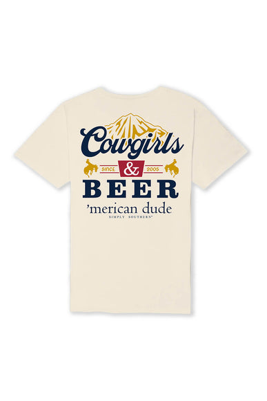 Simply Southern Cowgirls & Beer T-Shirt for Men in Beige | MN-SS-COWGIRLS-WISP-S